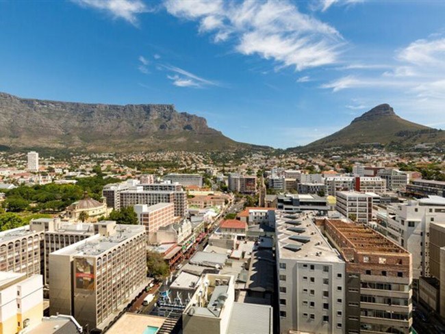 Table mountain seen from Cape Town apartment