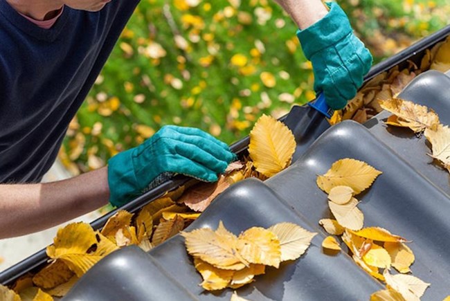 Cleaning the outside gutters of your home