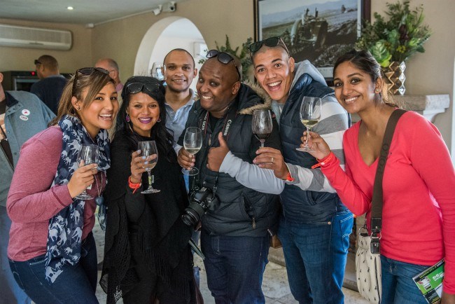 Festival goers at the Roberston wine tasting event