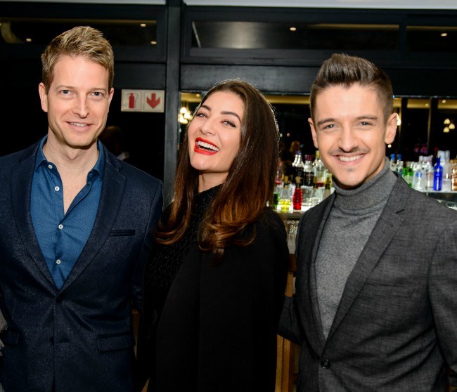Win A Home Season 4 launch party, (left to right) Lars Schwinges, Jeannie D and Danilo Acquisto.