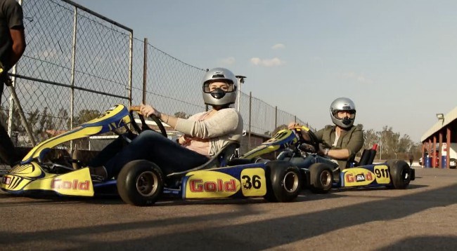 racing on the go-cart race track in Zwarkops