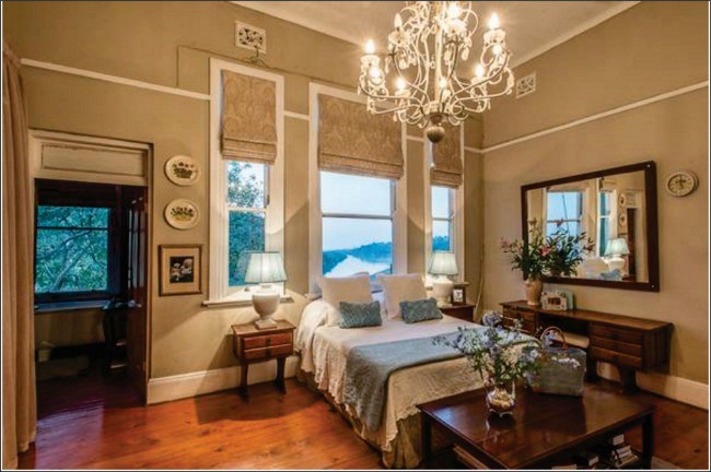 historic Victorian manor house bedroom interior