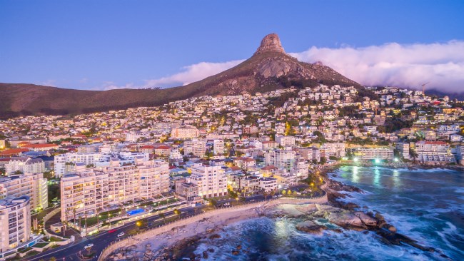 Aerial image of Bantry Bay, Cape Town