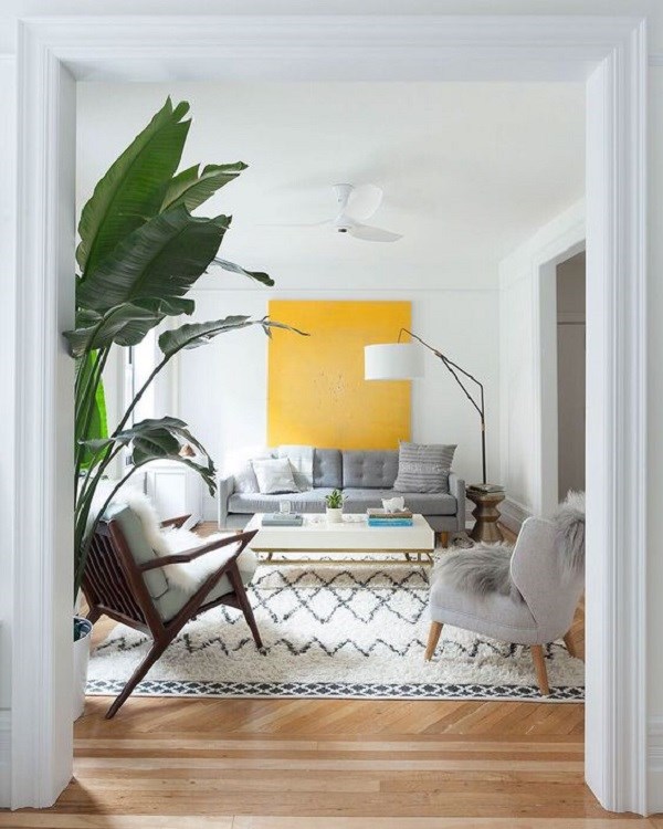 Yellow accent in decor