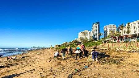 Umhlanga businesses rally around beach clean-up after the floods