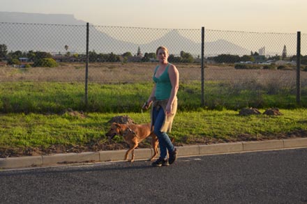 Walking the dog at Bothasig Nature Reserve