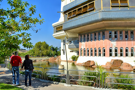 Building surrounded by water in Durban South