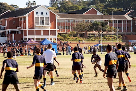 Students of Durban High School playing rugby 