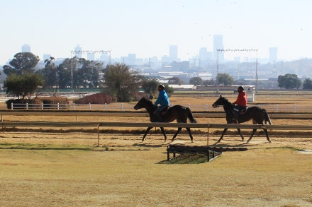 Horse riding at Turffontein Racecourse in Johannesburg South