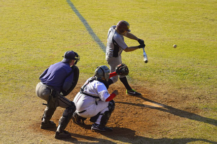 Playing baseball in Marks Park in Northcliff