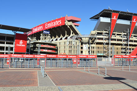 Ellis Park stadium in Johannesburg CBD and Bruma