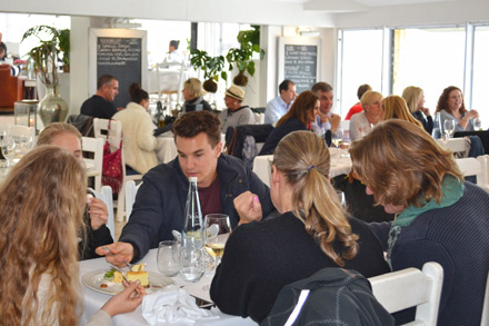 People eating lunch in False Bay