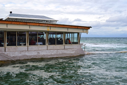 Restaurant on a yacht in False Bay