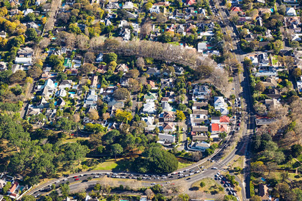 Cape Town Southern Suburbs aerial view of homes