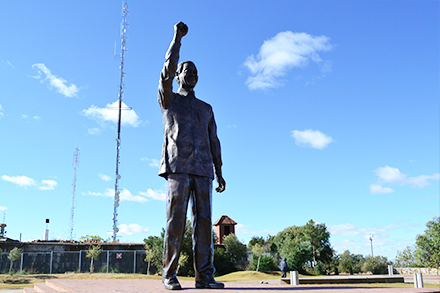 The Nelson Mandela statue on Naval Hill in Bloemfontein