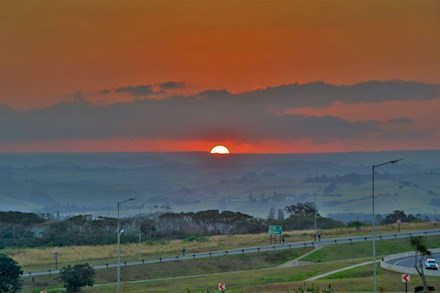 Sunset across the freeway in Ballito