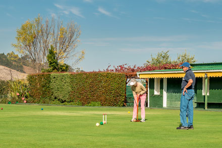 Playing croquet in Somerset West