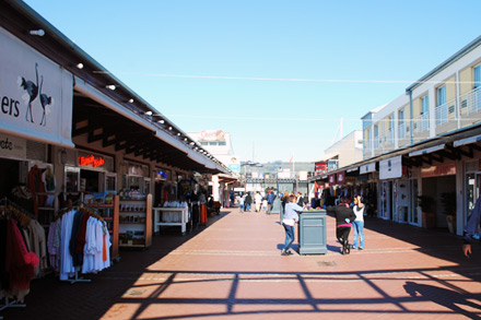 Shops at the Knysna Quays waterfront in Knysna