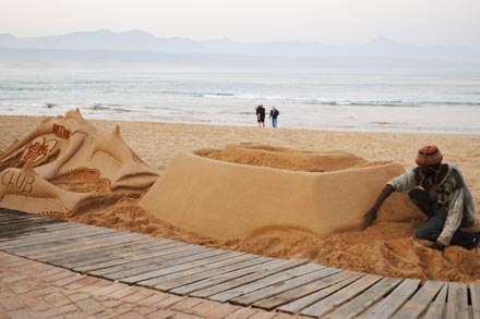 Building sandcastles on the beach in Plettenberg Bay