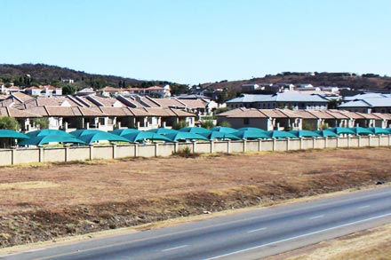 View of houses from the street in Alberton
