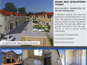 2 Bed Duplex in Daspoort