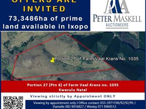 73 ha Land available in Ixopo
